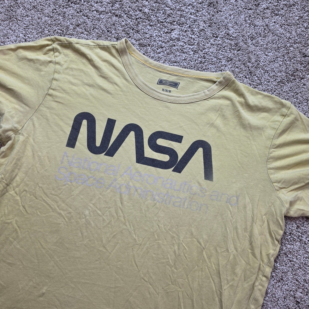 Tailgate NASA Graphic T-Shirt Mens Medium Yellow Cotton Space Retro Tee Adult